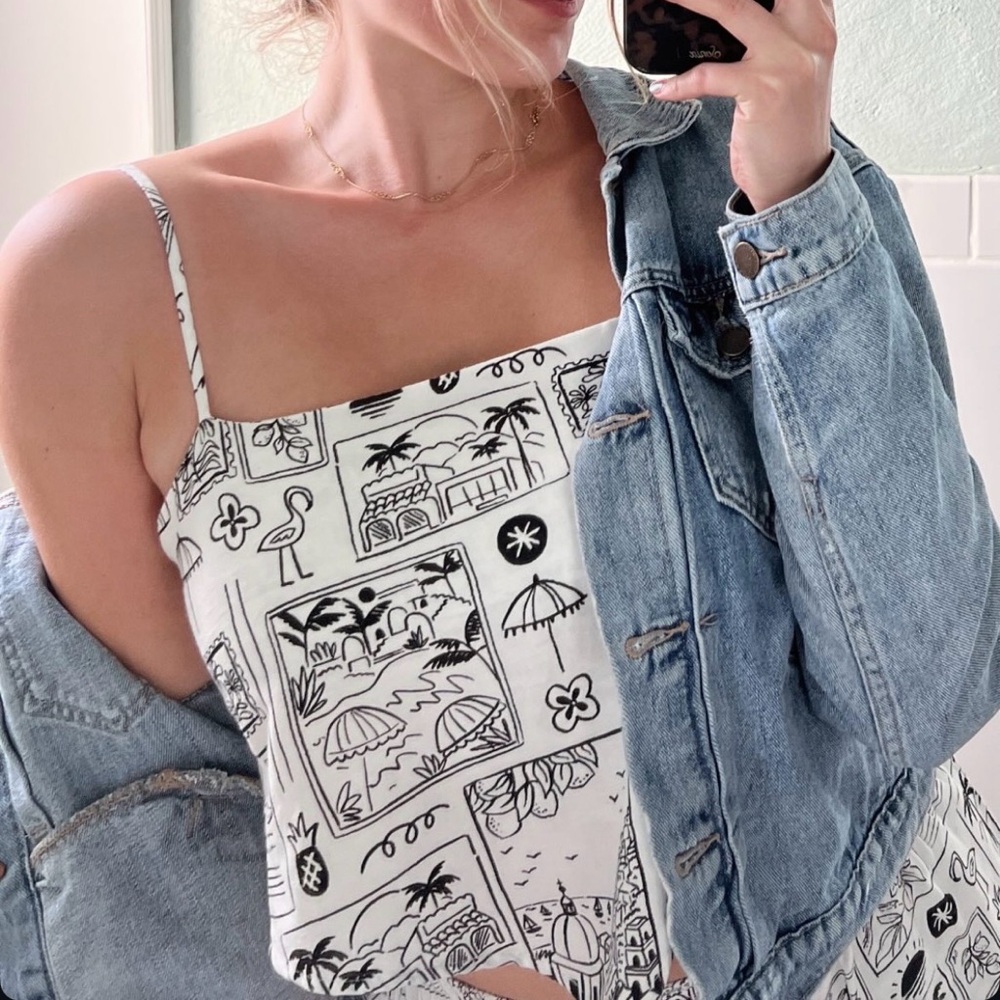 Black and White Print Linen set